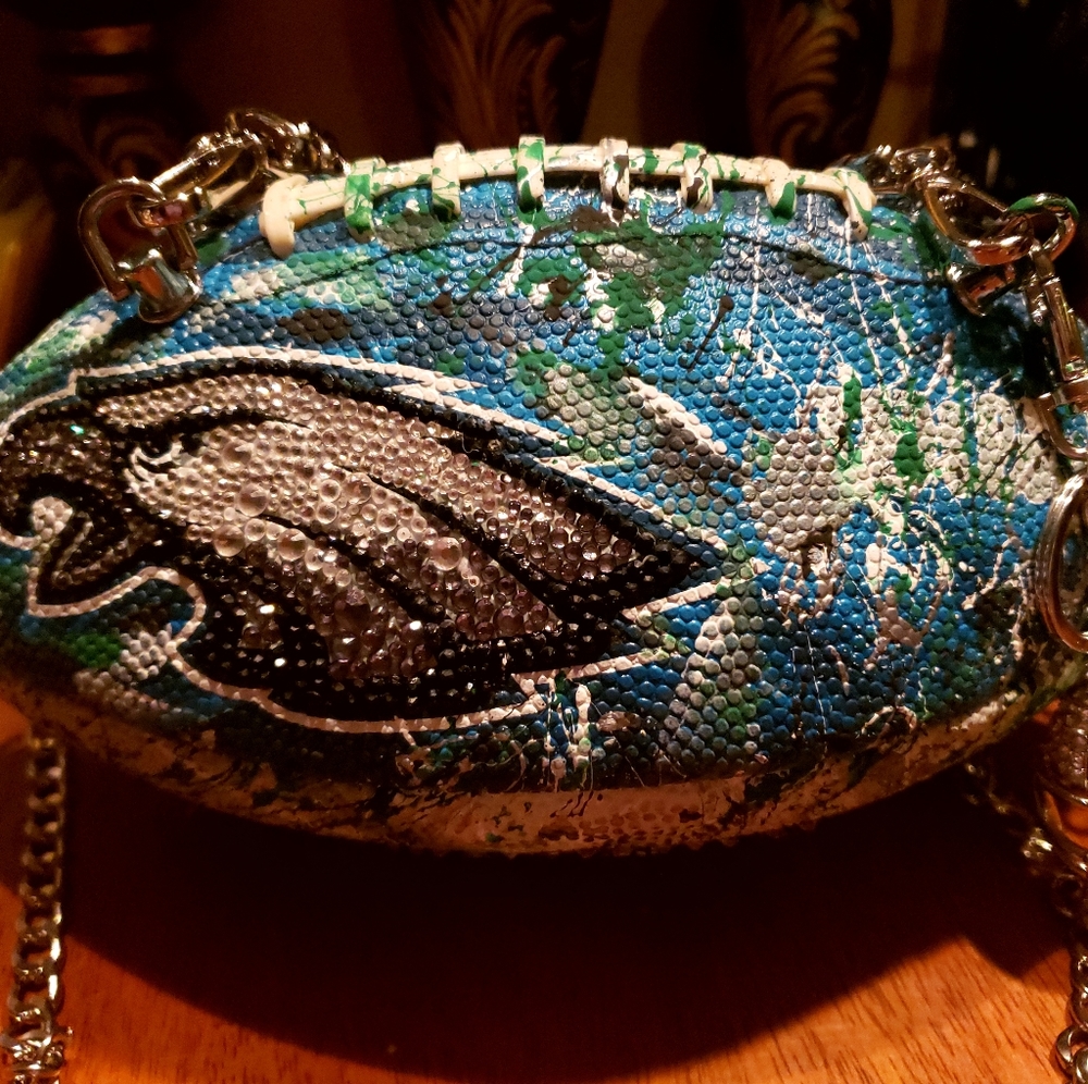 Handmade Bling Football Bags